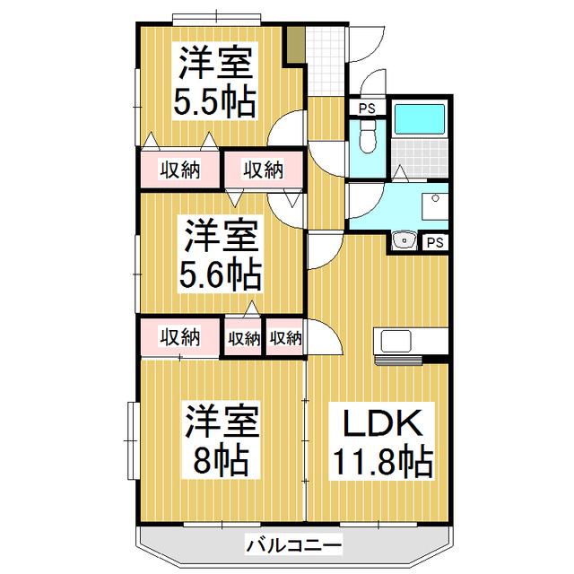 エールガーデン桜(3LDK/1階)の間取り写真