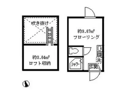ソフィアサテライト(ワンルーム/1階)の間取り写真