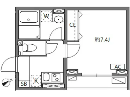 ウィンドテラスセカンド八広II(1K/2階)の間取り写真