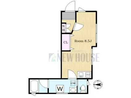 纏 FFF(ワンルーム/1階)の間取り写真