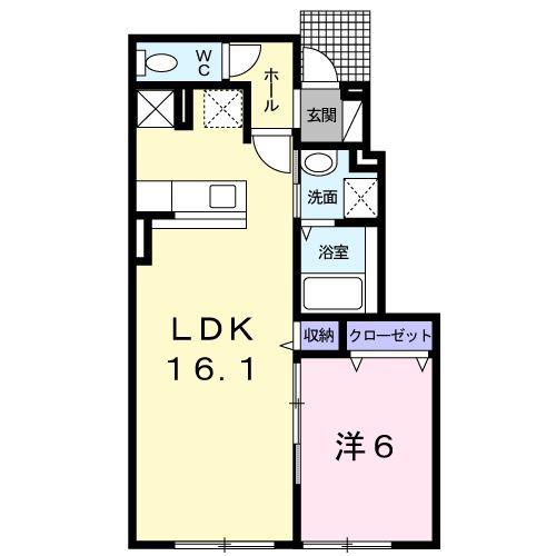 ルーマ フォンテ(1LDK/1階)の間取り写真