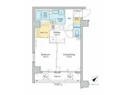 プラウドフラット墨田曳舟(1LDK/2階)の間取り写真