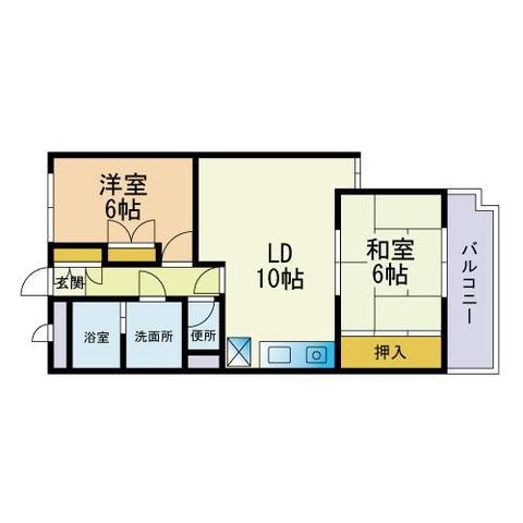 ファミーユ新盛(2LDK/2階)の間取り写真
