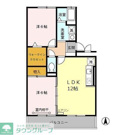 プリムローズ(2LDK/3階)の間取り写真