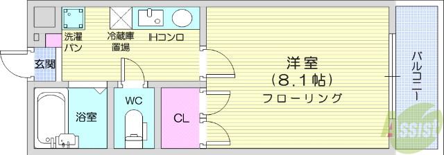 ガーデンワコーみずほ台(1K/1階)の間取り写真