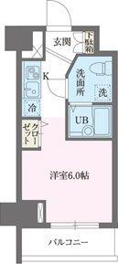 THEパームス新小岩(ワンルーム/6階)の間取り写真