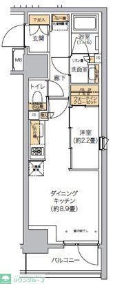リビオメゾン西麻布(1LDK/8階)の間取り写真