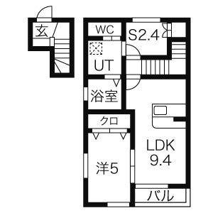 ルシオール(1SLDK/2階)の間取り写真