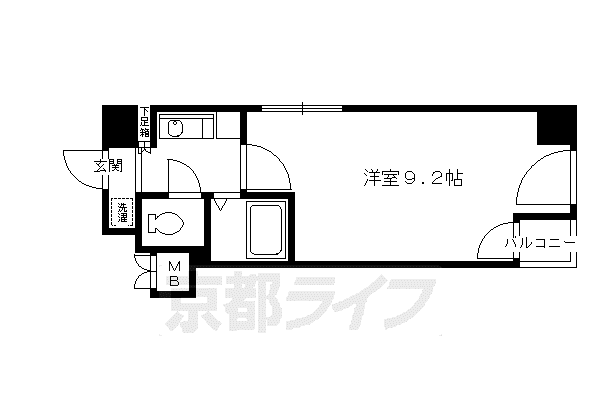 グランドパレス御池(1K/5階)の間取り写真