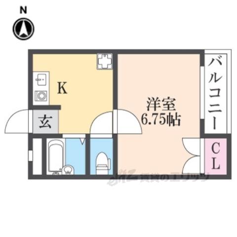 アイナ寺町(1K/3階)の間取り写真