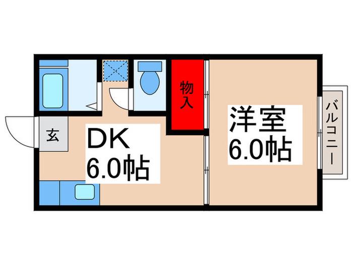 ファミーユ斉藤(1DK/2階)の間取り写真