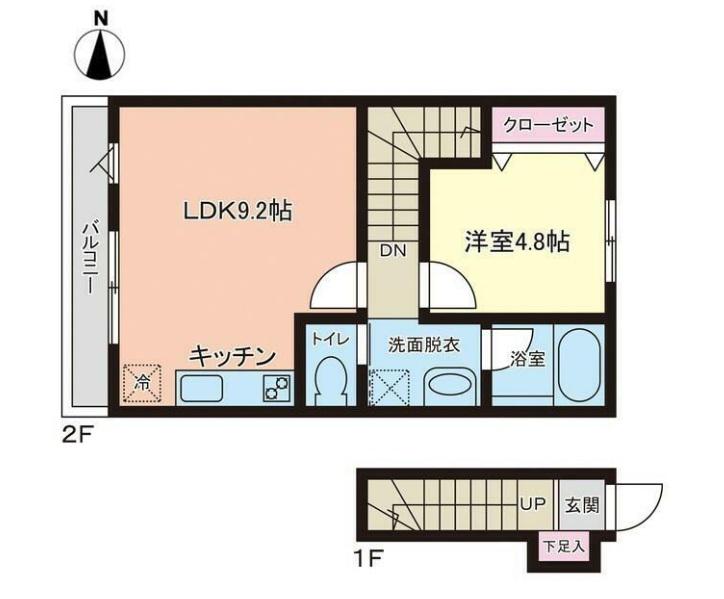 PREMORY名取駅前 A(1LDK/2階)の間取り写真
