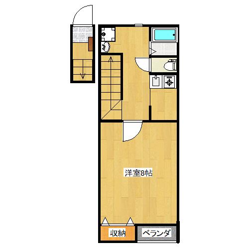 パシフィコ ノヴァ B棟(1K/2階)の間取り写真