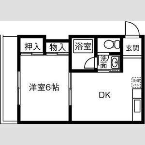 高蔵寺マンション(1DK/4階)の間取り写真