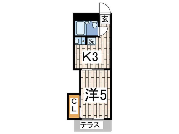パレス蒔田(1K/1階)の間取り写真