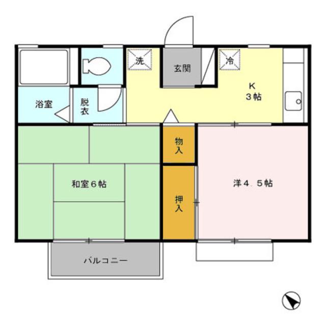 彦根ハイツ(2K/2階)の間取り写真