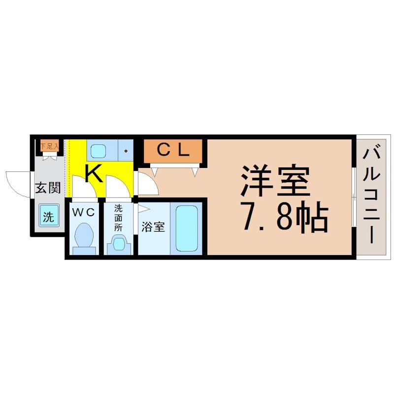 REGALO桜本町(1K/2階)の間取り写真