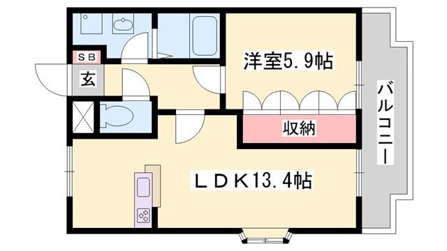 ヴィクトリーステージII(1LDK/1階)の間取り写真