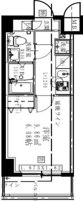 GENOVIA西川口V(1K/7階)の間取り写真