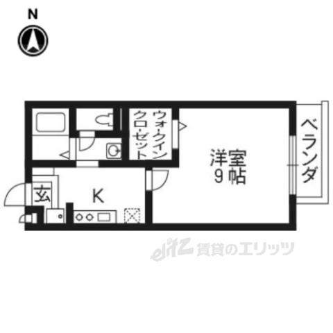 グランシャリオ(1K/1階)の間取り写真