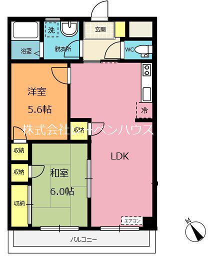 フローテラス(2LDK/4階)の間取り写真