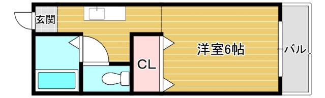 ホワイトコーポII(1K/2階)の間取り写真