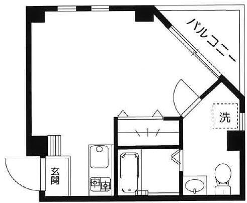 KSフラット(ワンルーム/2階)の間取り写真