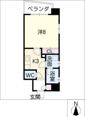 クレストMK荒畑(1K/6階)の間取り写真