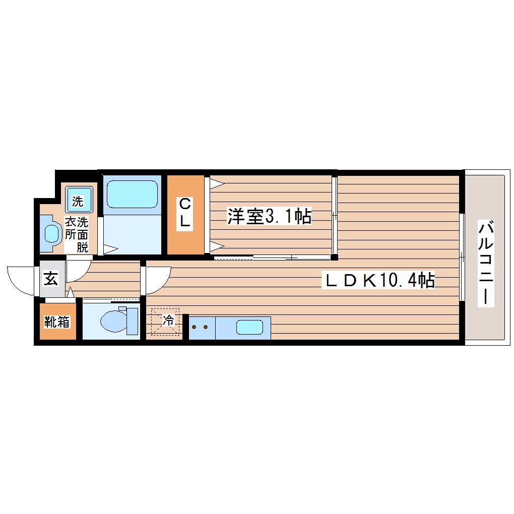 クレール(1LDK/1階)の間取り写真
