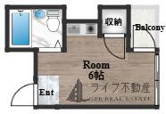 リバーヒル長瀬(ワンルーム/3階)の間取り写真