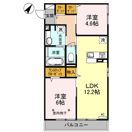 APARTMENT WILL(2LDK/2階)の間取り写真