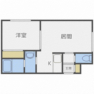ルミエール 月寒東57(1LDK/2階)の間取り写真