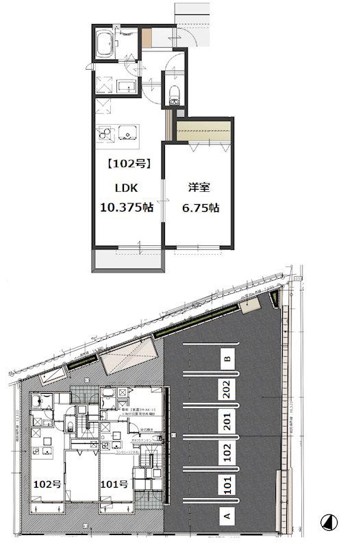 コルマール早島 I(1LDK/1階)の間取り写真