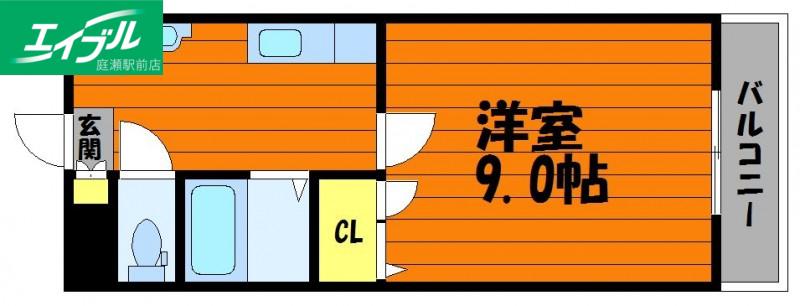 サンライズマンション(1K/3階)の間取り写真