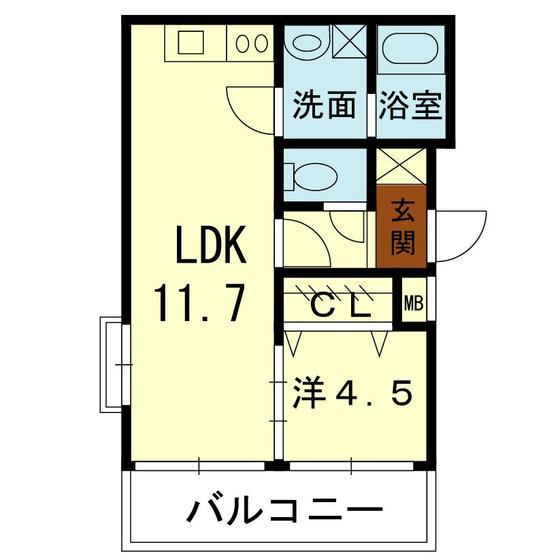 ヒーローマンション国府(1LDK/1階)の間取り写真