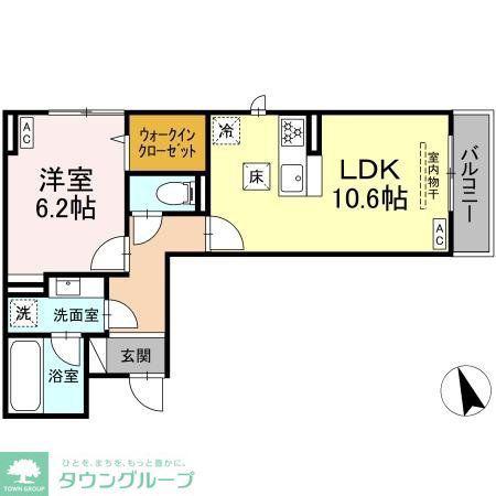 グランガーデン弘明寺(1LDK/2階)の間取り写真