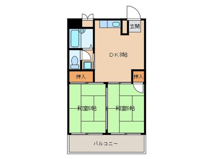 アトレピュア(2DK/2階)の間取り写真