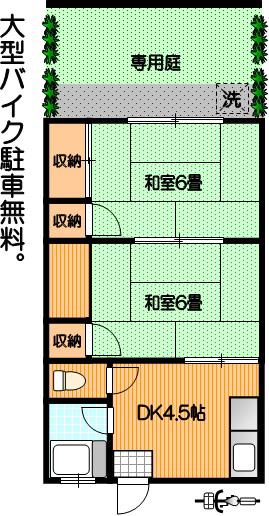 シャトードサンクルー(2DK/1階)の間取り写真