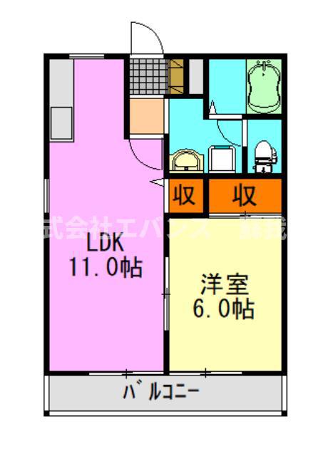 クレスト(1LDK/2階)の間取り写真
