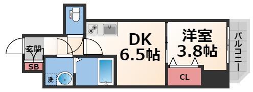GARDENIA城東(1DK/10階)の間取り写真