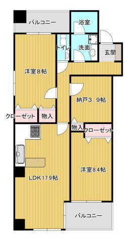 エクスコート高津(2SLDK/4階)の間取り写真