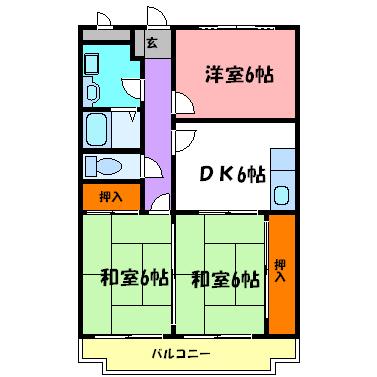 フィオーレヤマダ(3DK/3階)の間取り写真