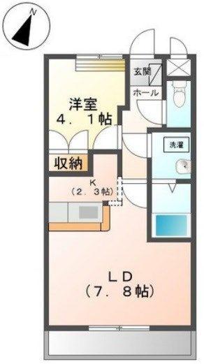 GRACE II(1LDK/2階)の間取り写真
