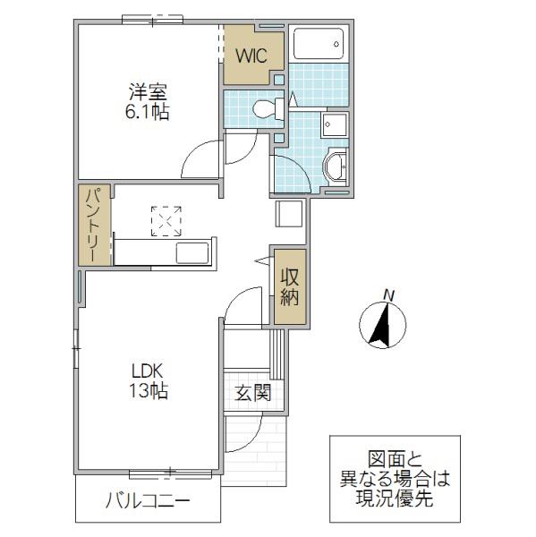 ベルフルール(1LDK/1階)の間取り写真