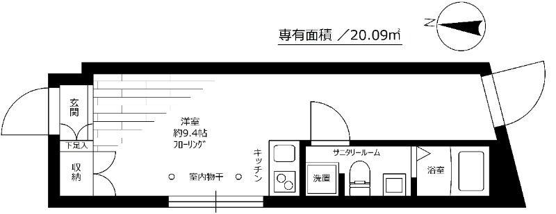 クラリア野方ウエスト(ワンルーム/3階)の間取り写真