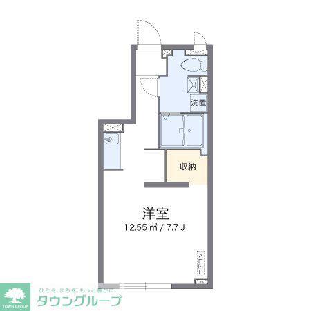 レオパレス先作イースト(ワンルーム/2階)の間取り写真