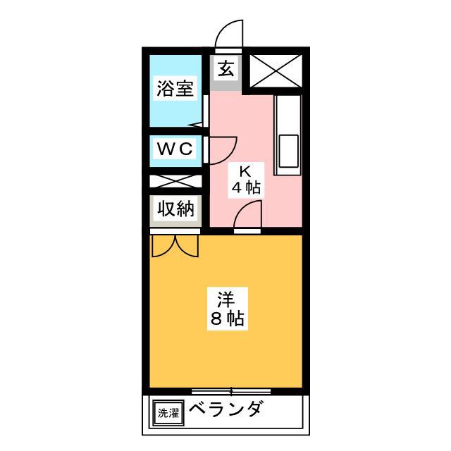 ユニオンハイツ(1K/4階)の間取り写真