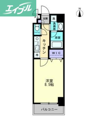 アルファレガロ南中央町(1K/11階)の間取り写真