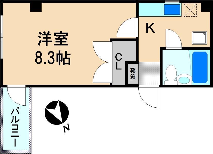 DELFINOII(1K/5階)の間取り写真