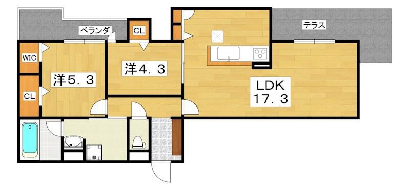 REVE(2LDK/1階)の間取り写真